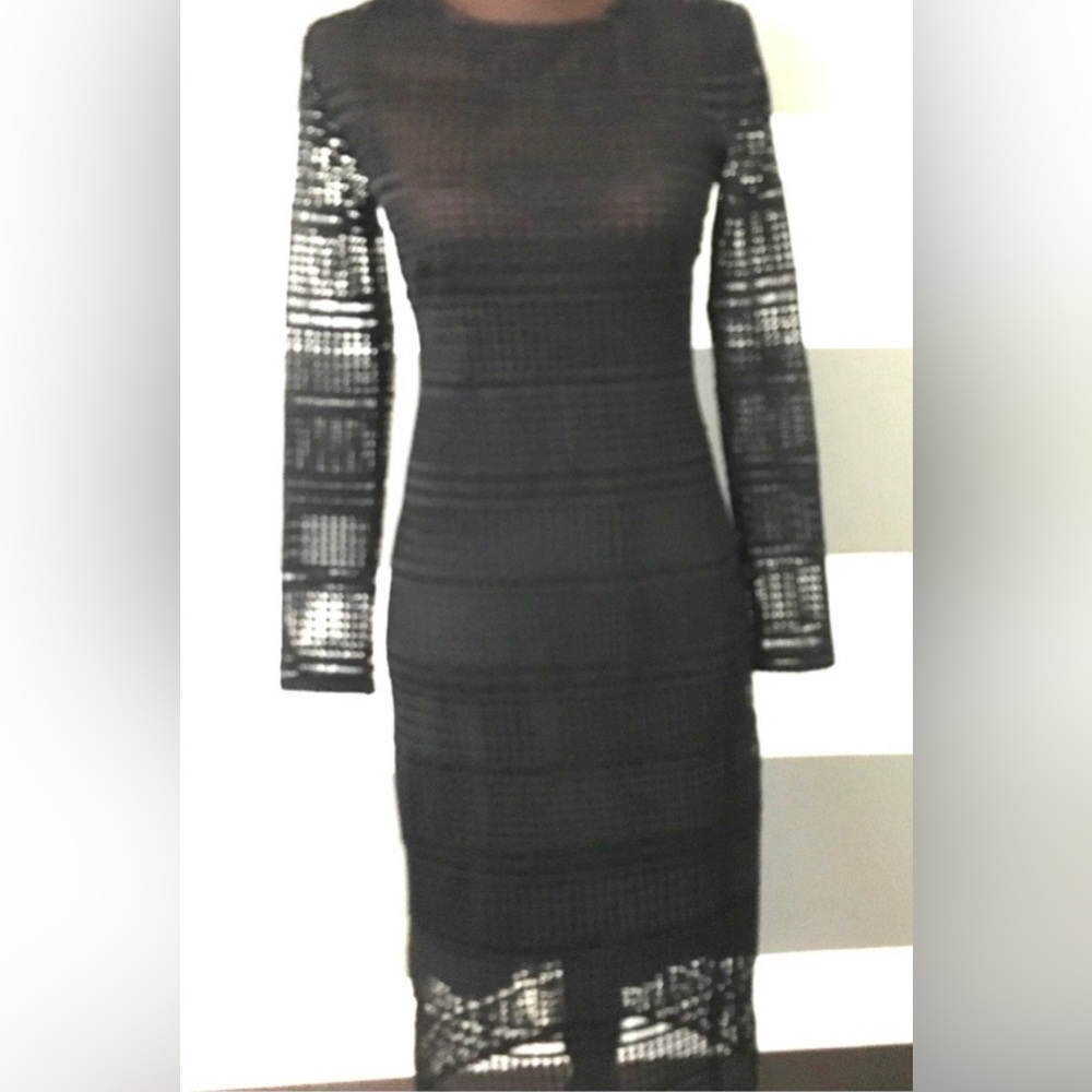 Zara Woman | Black Crochet Lace Style Dress | Size Small